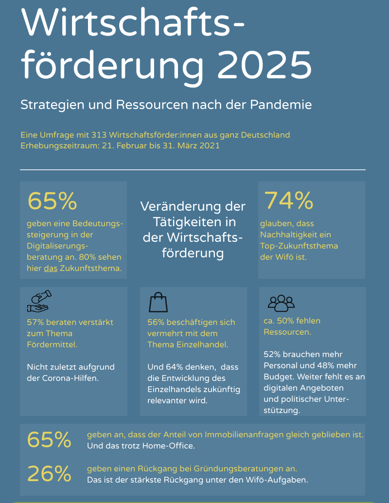 Moduldrei Infografik zur Studie: Wirtschaftsförderung 2025